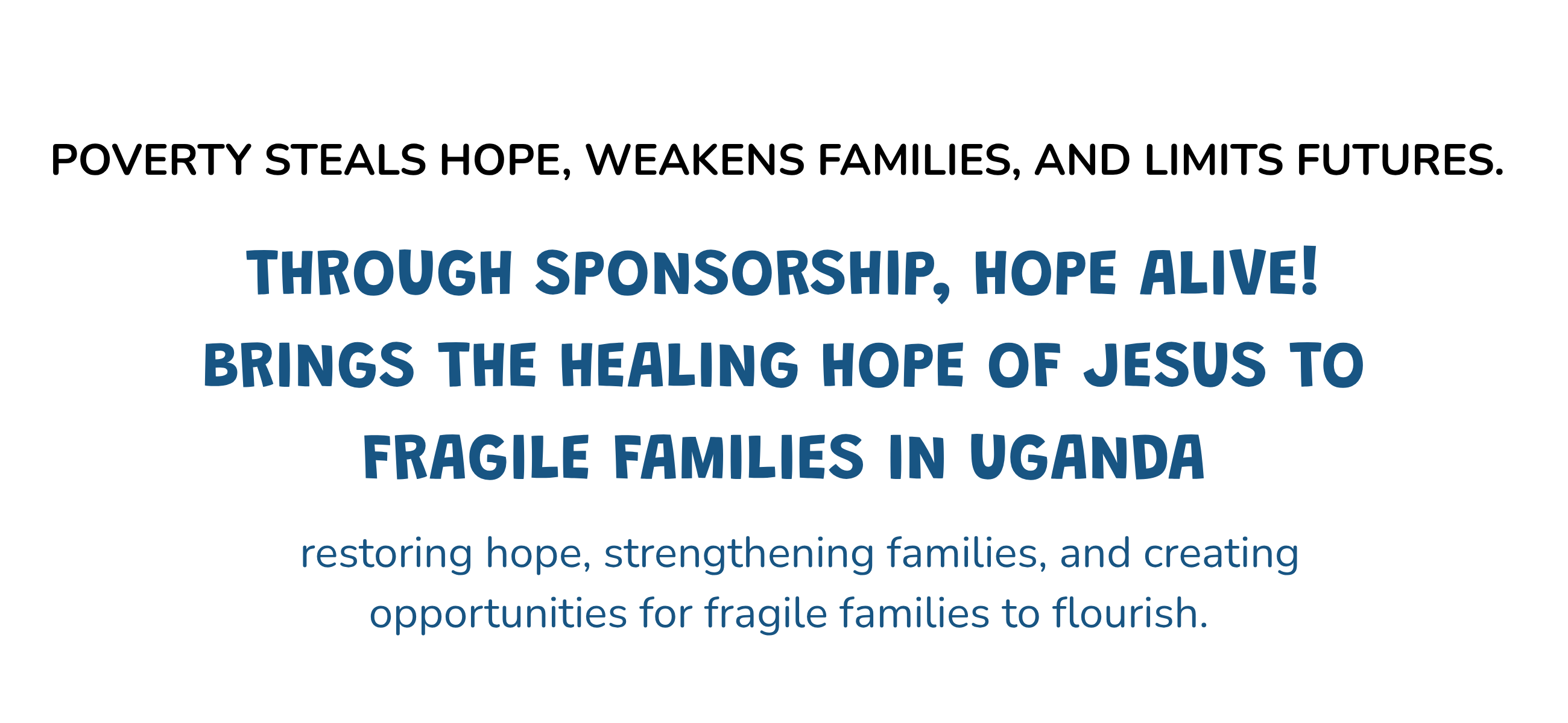 vision statement, hope alive! equips children and families to flourish